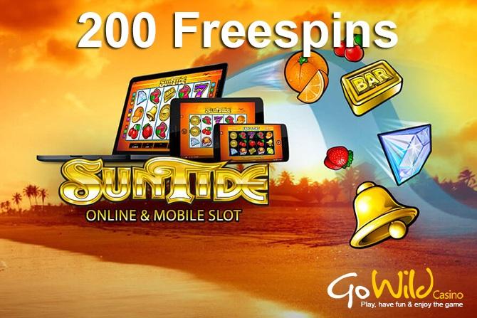 go wild casino free spins Suntide gokkast